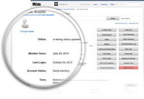 Screenshot of the manage users interface